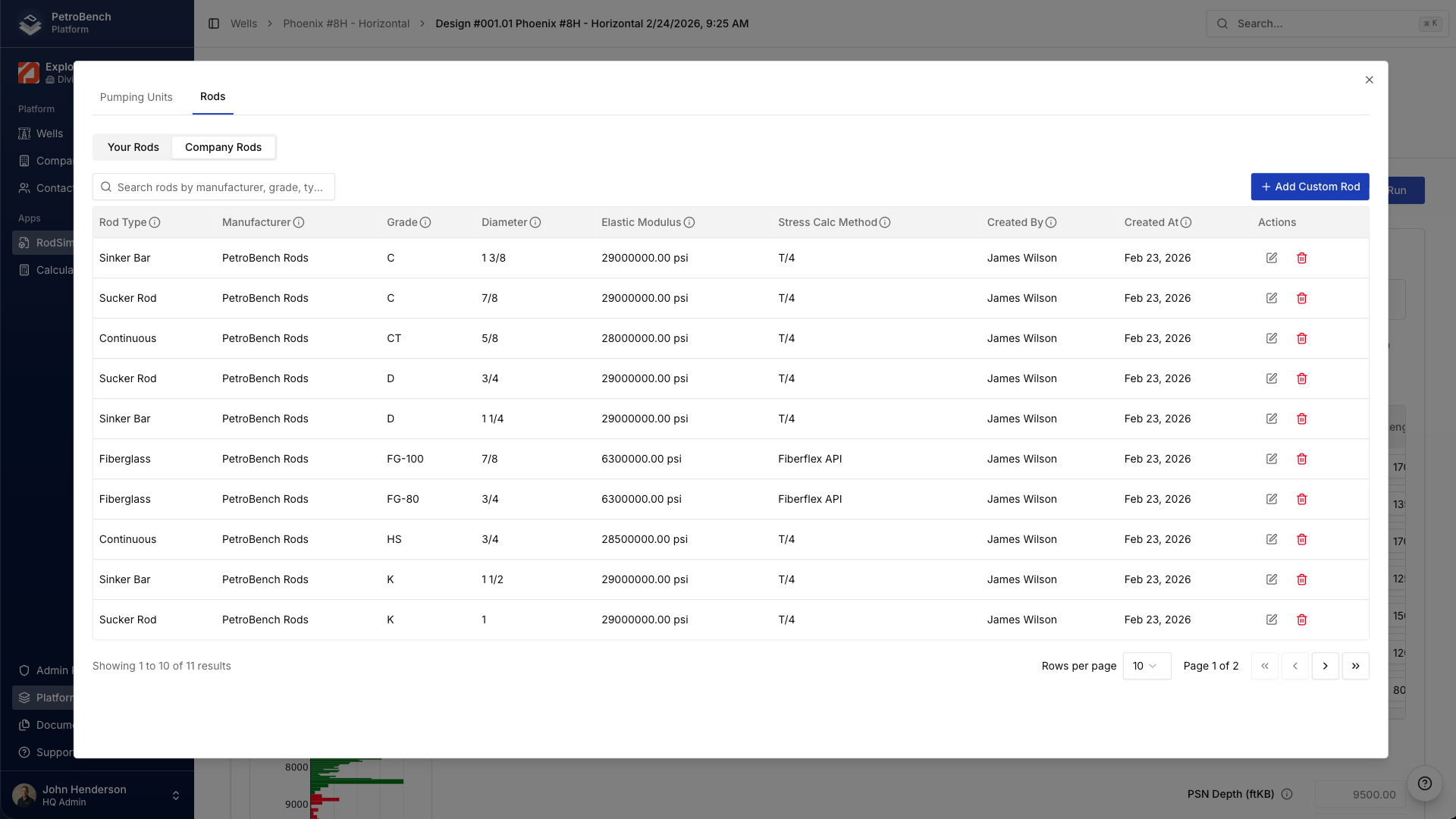 Custom rod configurations